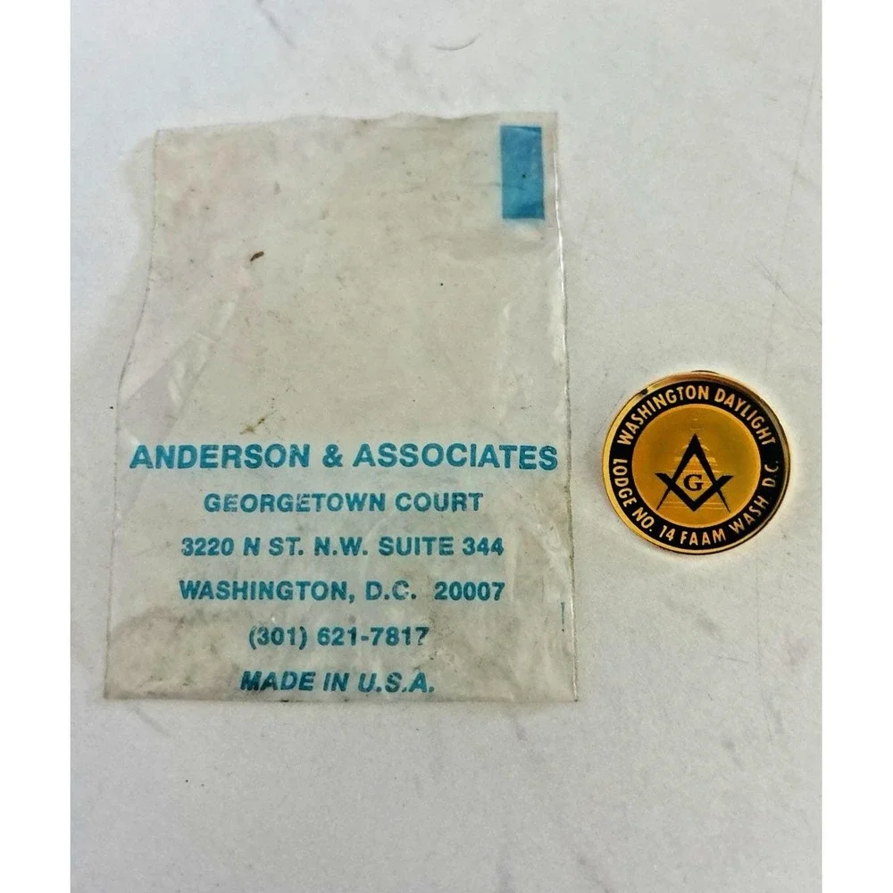 Vintage Masonic Lapel Hat Tie Pin Washington Daylight Lodge No 14 FAAM Wash, DC